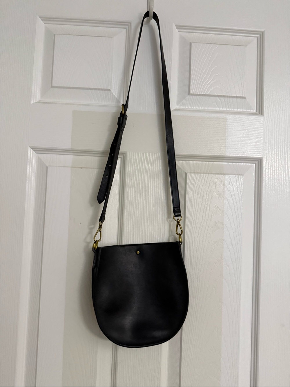 Madewell Black Leather Saddle Crossbody Bag
